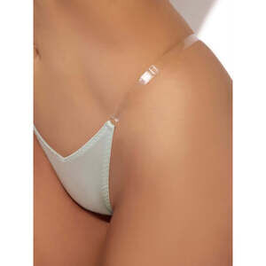 KRYSTAL CLEAR SIDE SLIDER THONG - AQUA